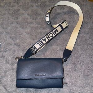 Michael Kors Midnight Blue Crossbody with Logo Strap